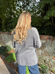 Grey Designer Inspired Stripe Knit Yvonne