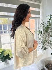 Gold Tie Front Blouse Brinley