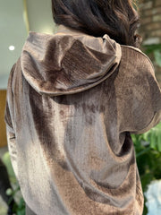 Chocolate Sparkle Velour Hoodie Colette