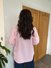 Pink Gingham Checked Shirt Zaria