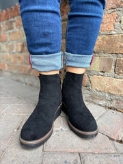 Black Zip Wedge Boots