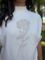 Stone Textured Flower Knit Claire