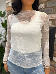 White Lace Mesh Top Tiffany