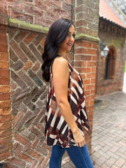Chocolate Block Print Vest Isabella