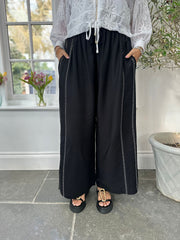 Black Embroidered Detail Trousers Tilly