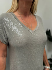 Mocha Sequin Top Jasmine