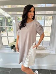 Mocha Contrast Side Panel Dress Venus