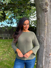 Khaki Ribbed Knit Kia