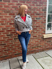 Grey Double-Breasted Short Coat