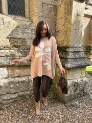 Camel Applique Flower Knit Ella