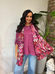 Grape Marl Two Piece Scarf Knit Danni