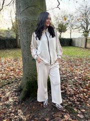 Stone Sequin Velour Trim Joggers Trixie