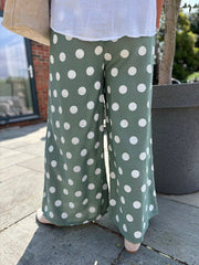 Sage Polka Dot Trousers Reagan