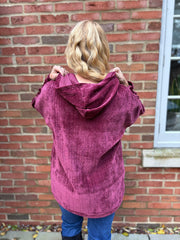 Wine Chenille Zip Hoodie Carrie