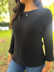Black Ribbed Knit Kia