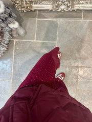 Wine Diamante Seam Front Trousers Nina