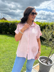 Rose Net Floral Blouse Sapphira