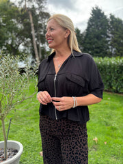 Black Ruched Waist Jacket Misty