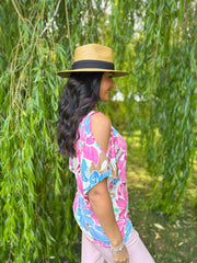 Multicolour Floral Bloom Cold Shoulder Top Suzie