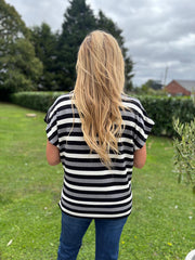 Black Stripe Knit Top Stacey