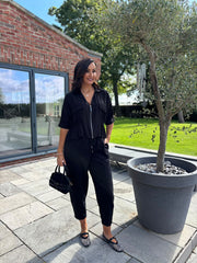 Black Ruched Waist Jacket Misty