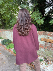 Wine Stud Detail Coat Meredith