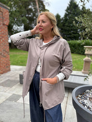 Mocha Hooded Jacket Ocean