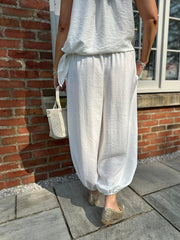White Cuffed Ashley Trousers