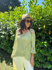 Lime Diamond Knit Raquel