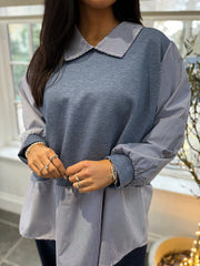 Denim Mock Shirt Jumper Scarlett