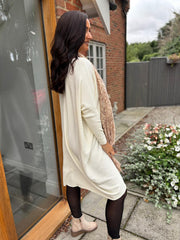 Antique Cream Ribbed Knit Dress Yasmin