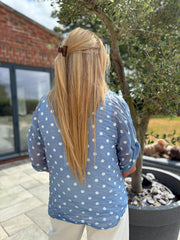 Denim Polka Dot Blouse Kathy