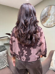 Chocolate Tie Detail Layered Top Sharon
