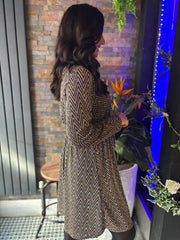 Silver & Gold Zig Zag Shimmer Dress Sadie