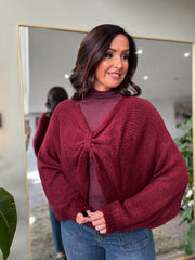 Wine Gathered Knit Florence