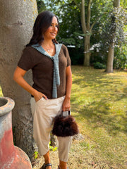 Chocolate Stripe Tie Knit Jayla