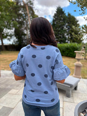 Denim Polka Dot Top Amber