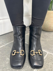 Black Chain Link Boots