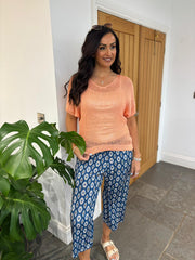 Coral Short Sleeve Loose Knit Kirsty