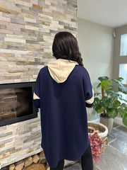 Navy Hooded Sweat Dress Jodie
