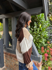 Chocolate Block Stitch Cardigan Maisie
