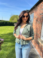 Khaki Lace Detail Jacket Saylor