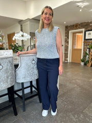 Navy Wide Leg Magic Trousers