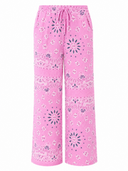 Candy Pink Paisley Bubble Cotton Trousers Alina