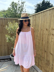 Candy Pink Gingham Sun Dress Lauren