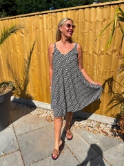White Geometric Sleeveless Dress Cleo
