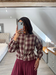 Wine Check Zip Jacket Remi