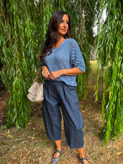 Denim Chevron Knit Anabelle