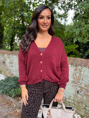 Wine Cosy Knit Cardi Sofia