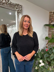 Black Back Detail Knit Top Billie